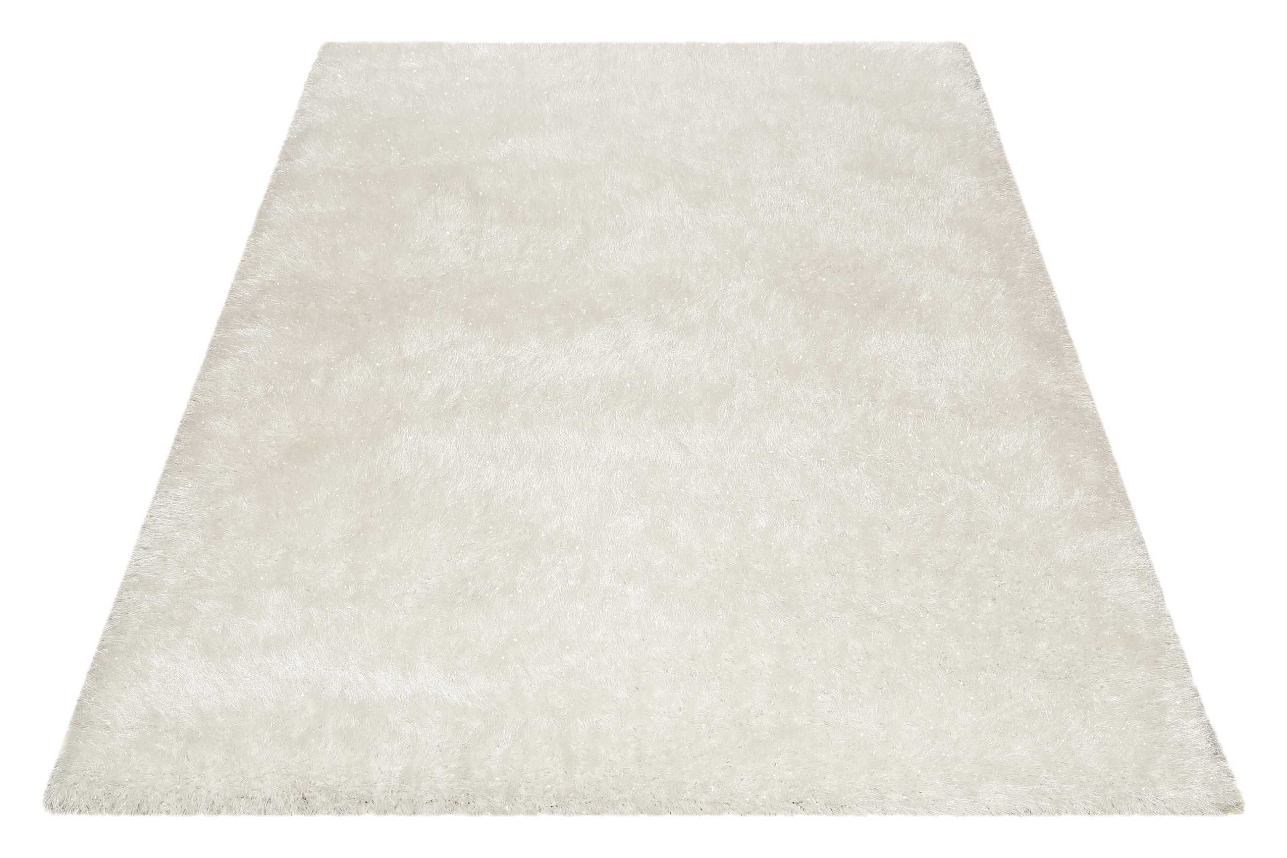 Teppich Creme Weiß glänzend Hochflor 