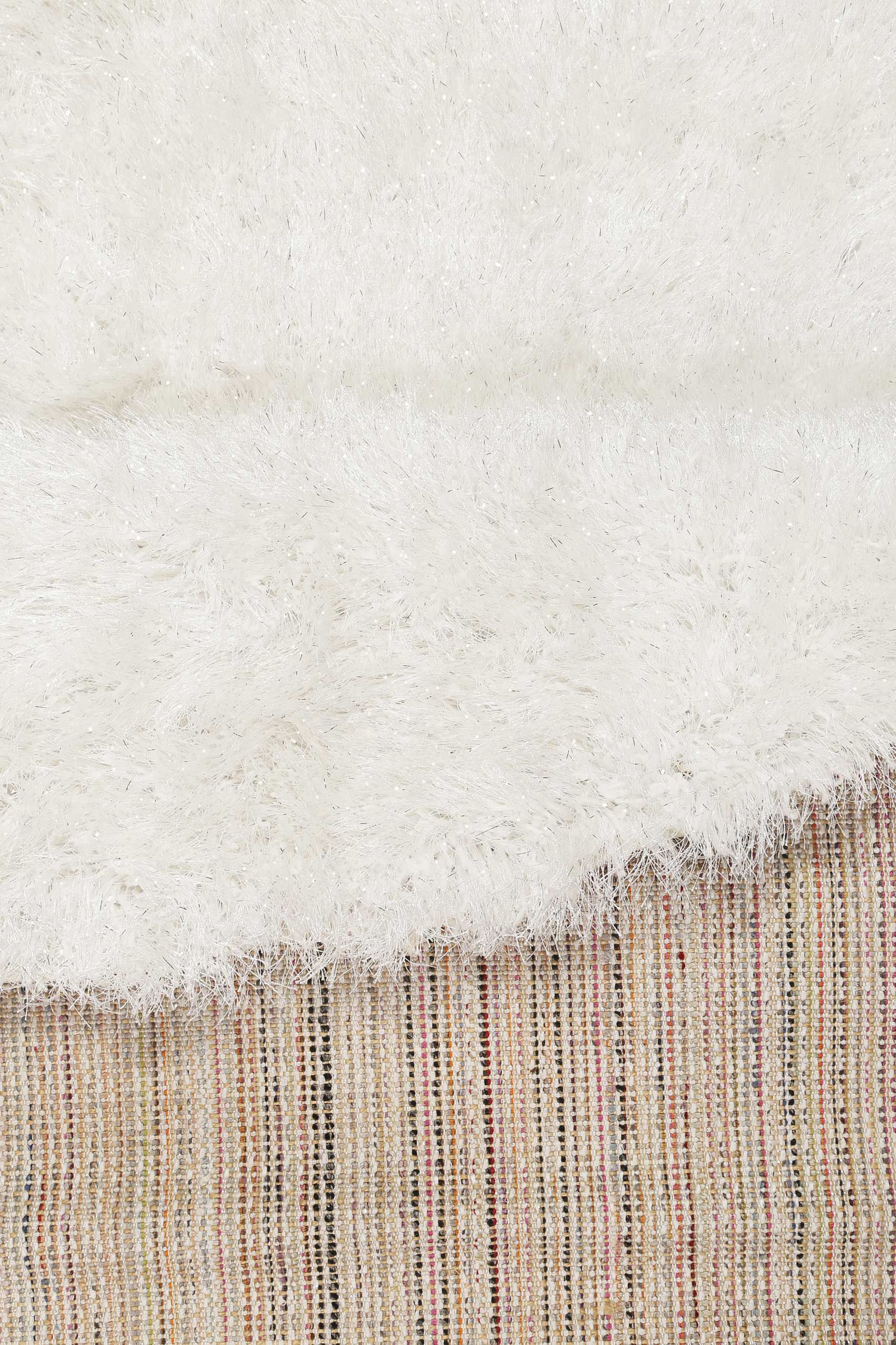 Teppich Rund Creme Weiß glänzend Hochflor » Shiny Touch « WECONhome - Ansicht 3