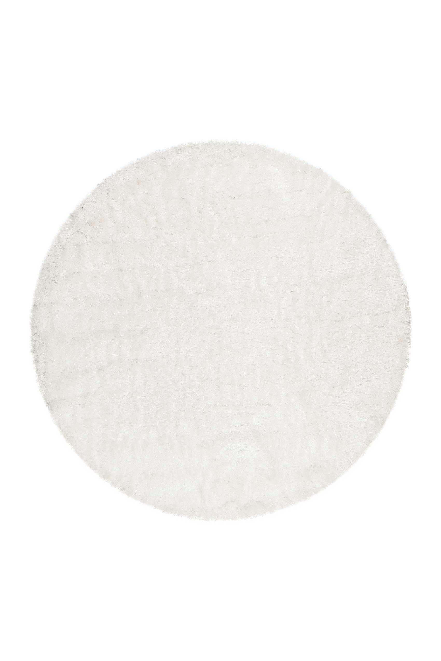 Teppich Rund Creme Weiß glänzend Hochflor » Shiny Touch « WECONhome - Ansicht 1