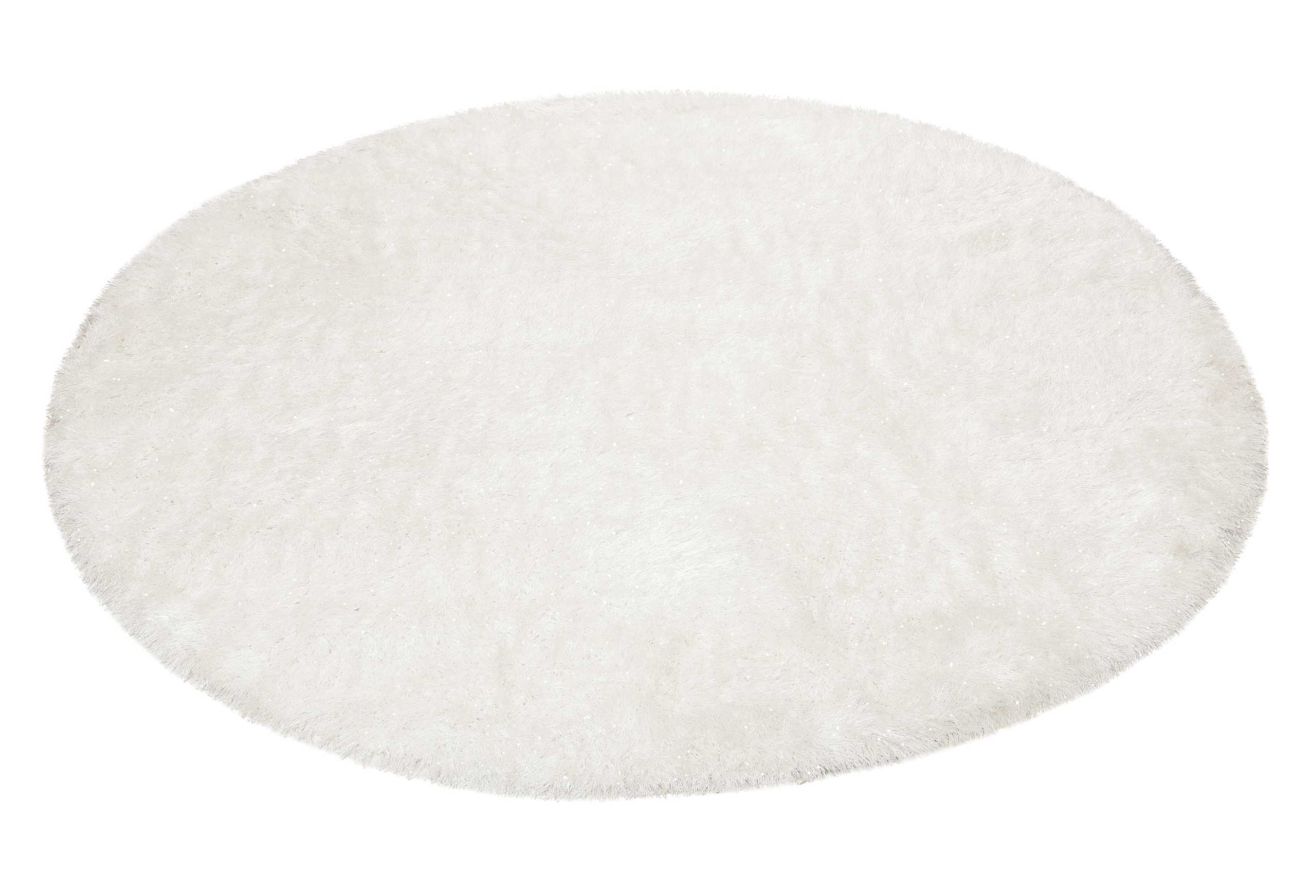 Teppich Rund Creme Weiß glänzend Hochflor » Shiny Touch « WECONhome - Ansicht 2