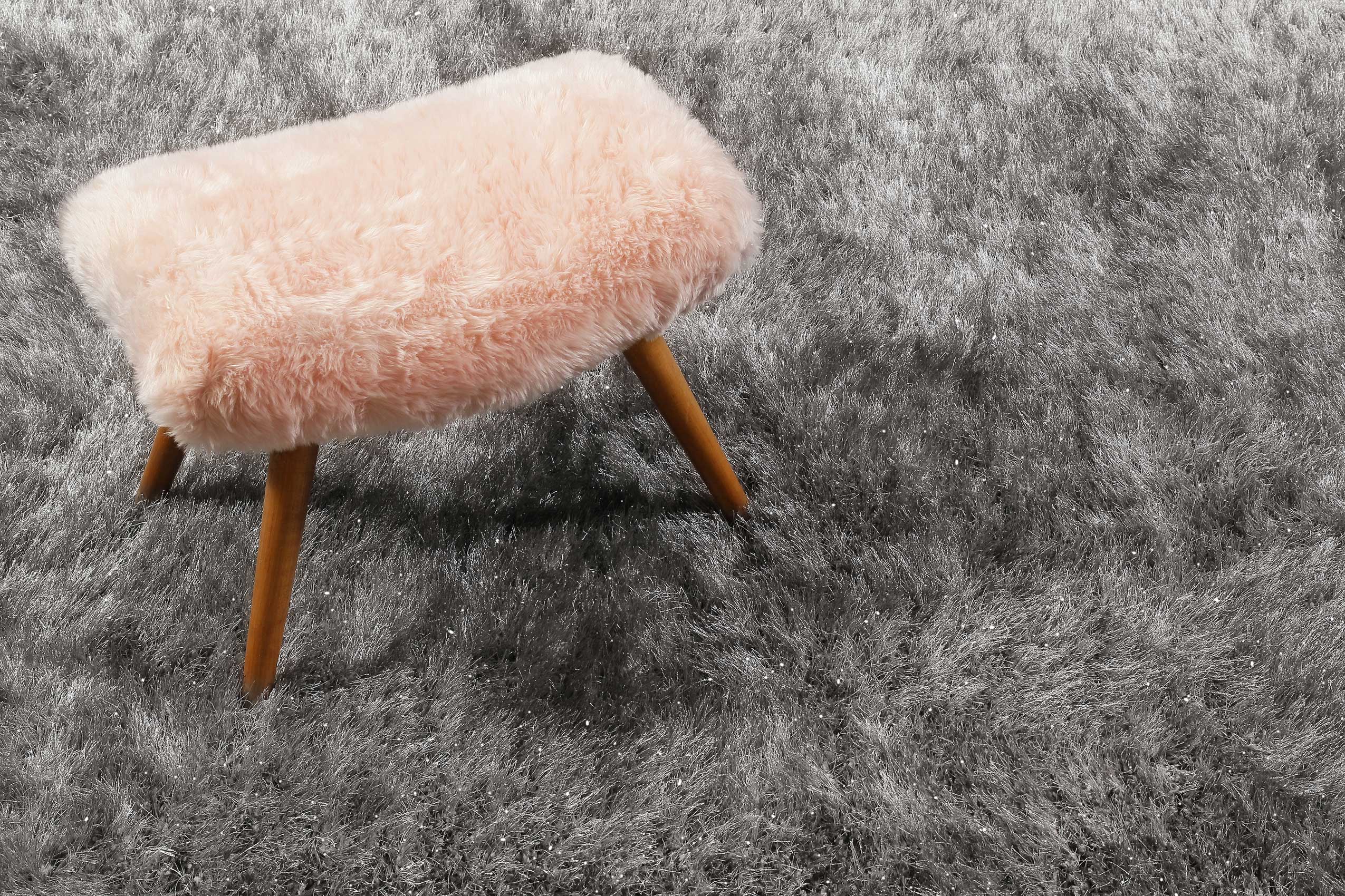 Teppich Grau glänzend Hochflor » Shiny Touch « WECONhome - Ansicht 5