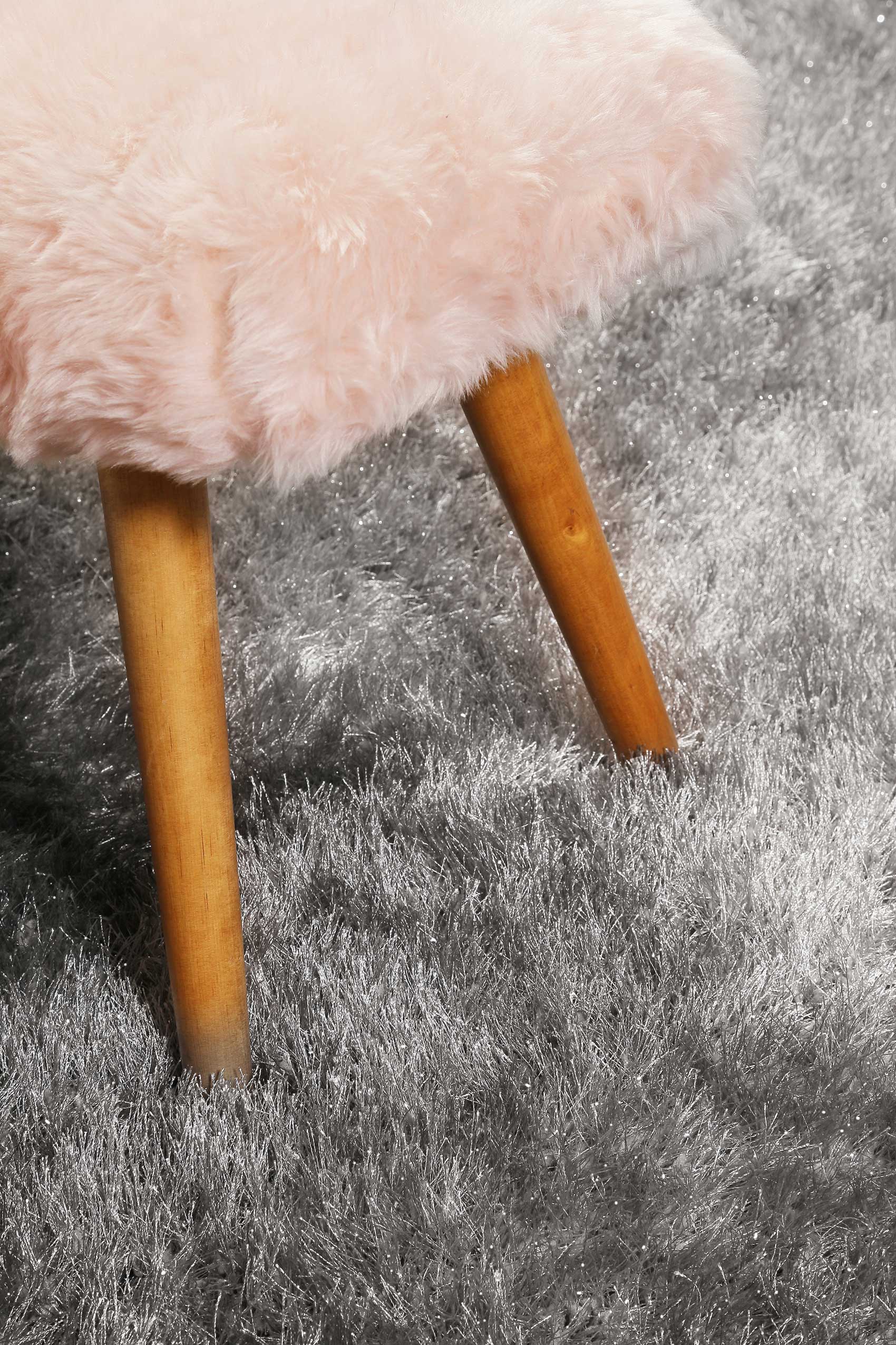 Teppich Grau glänzend Hochflor » Shiny Touch « WECONhome - Ansicht 6
