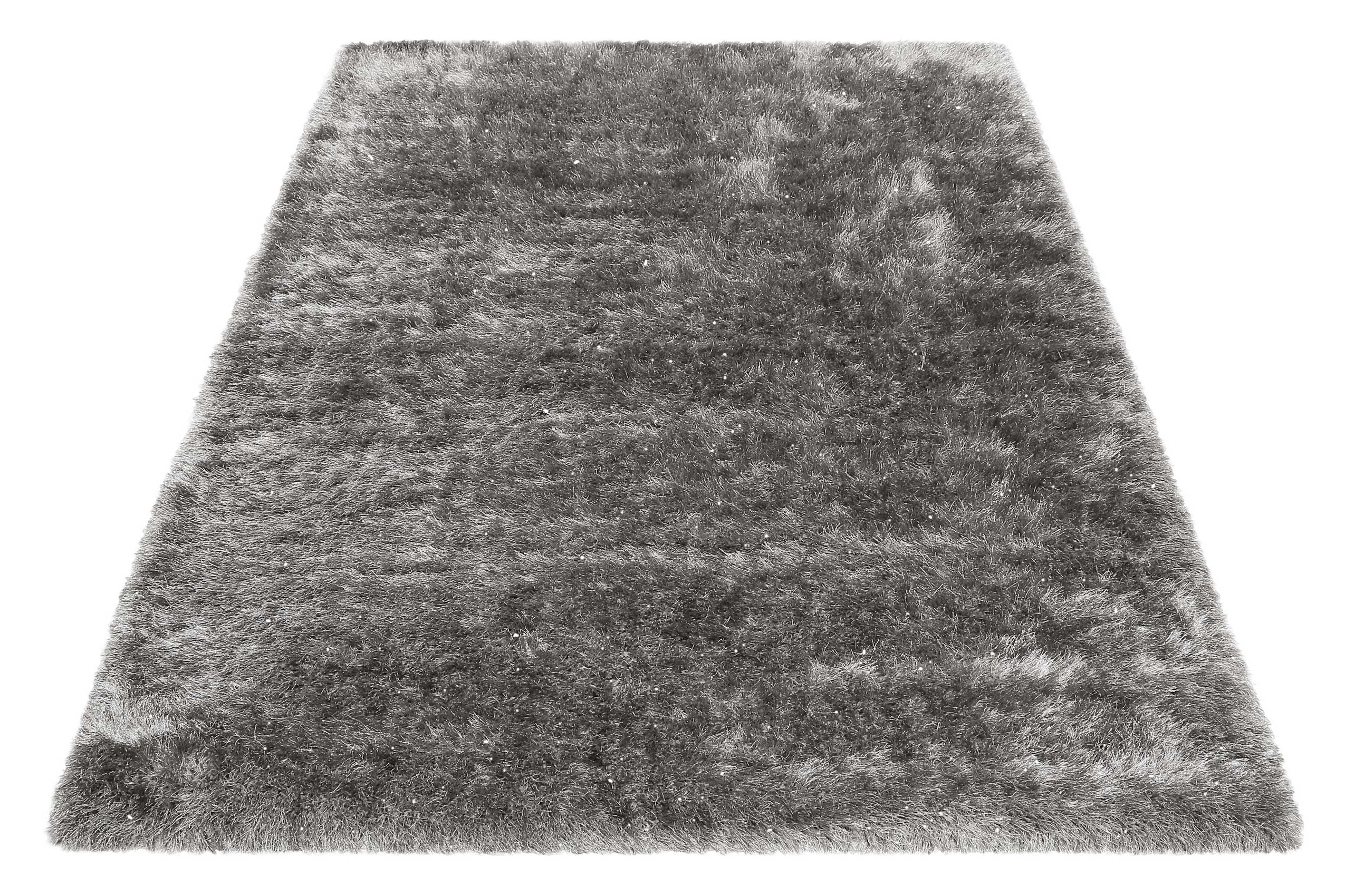 Teppich Grau glänzend Hochflor » Shiny Touch « WECONhome - Ansicht 2
