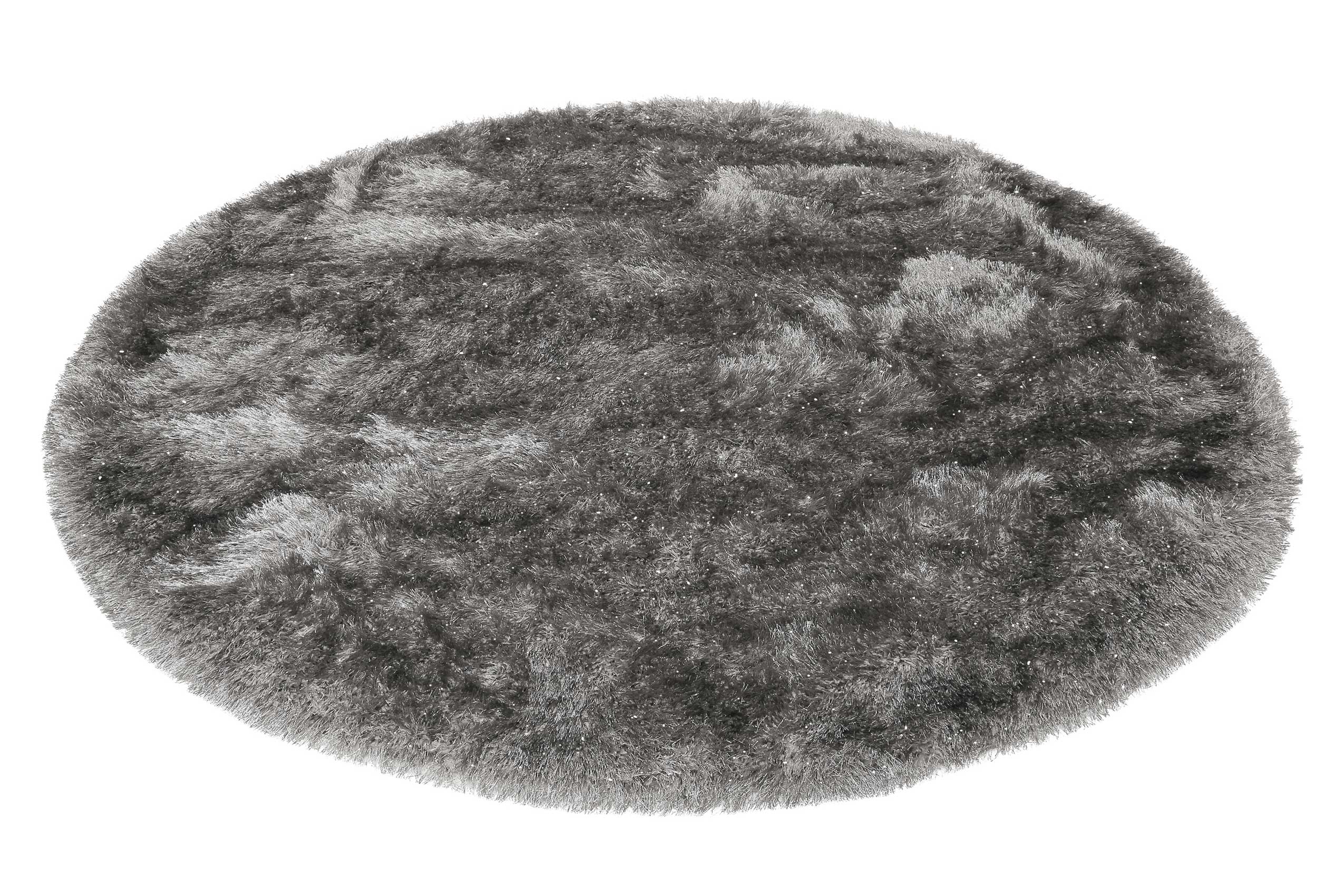 Teppich Rund Grau glänzend Hochflor » Shiny Touch « WECONhome - Ansicht 2