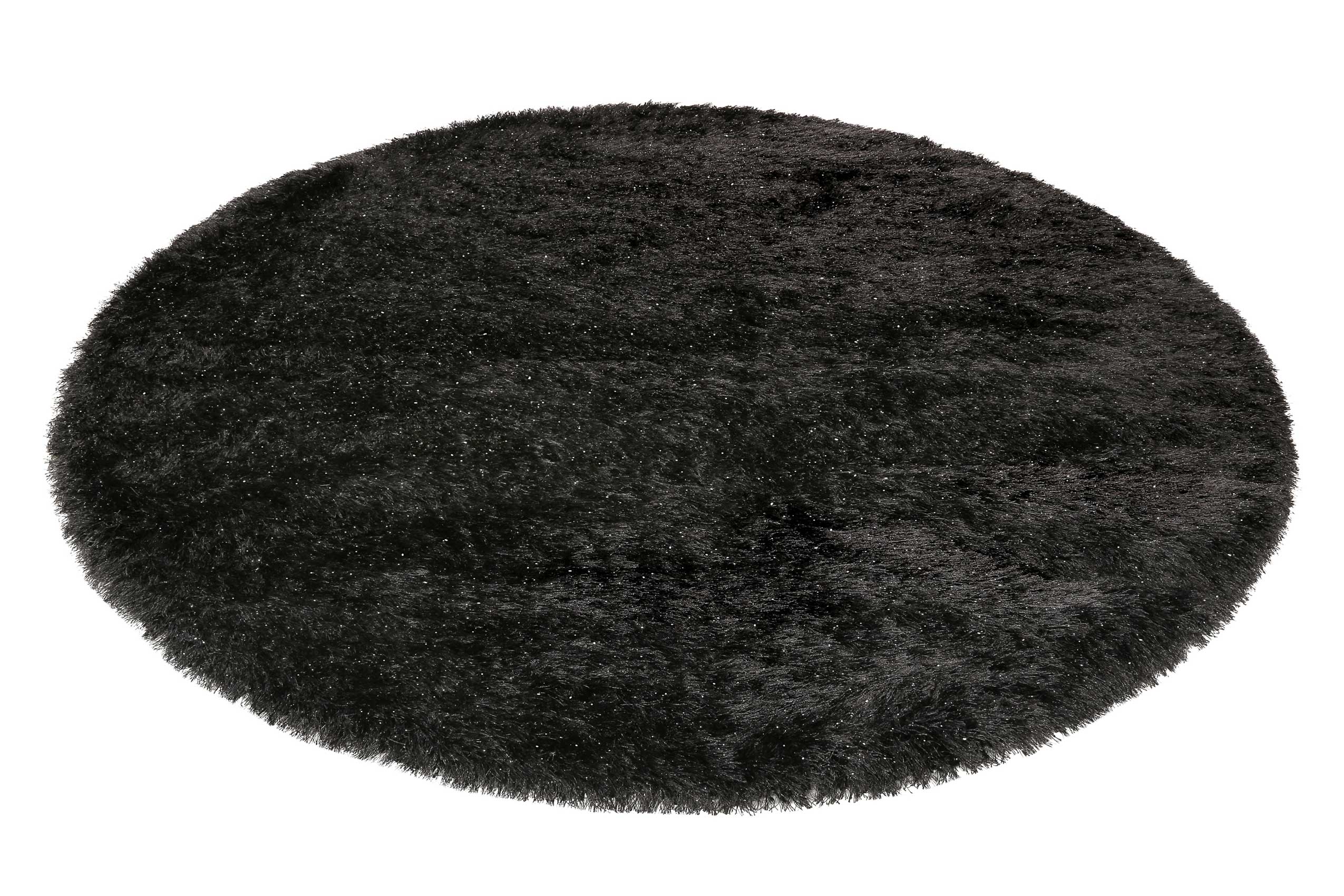 Teppich Rund Anthrazit glänzend Hochflor » Shiny Touch « WECONhome - Ansicht 2