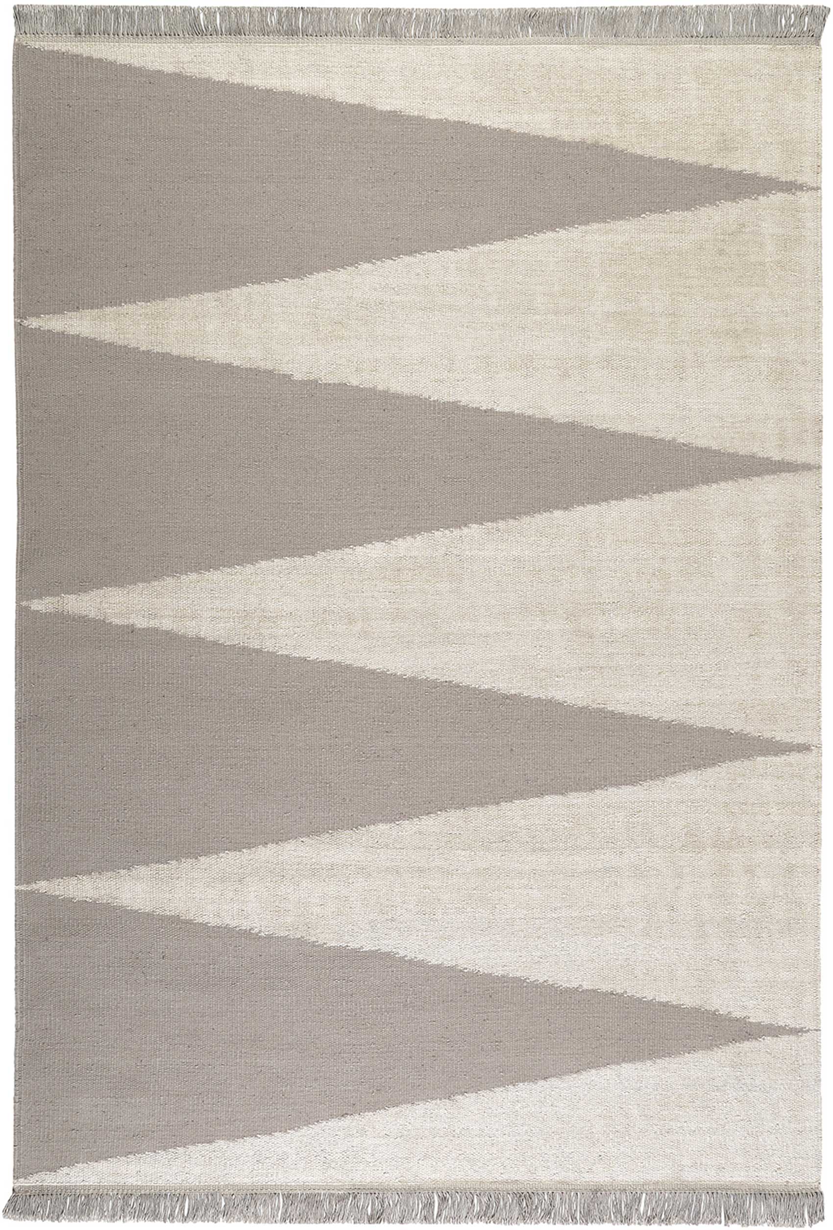 Kelim Teppich Taupe Beige aus Naturfasern 