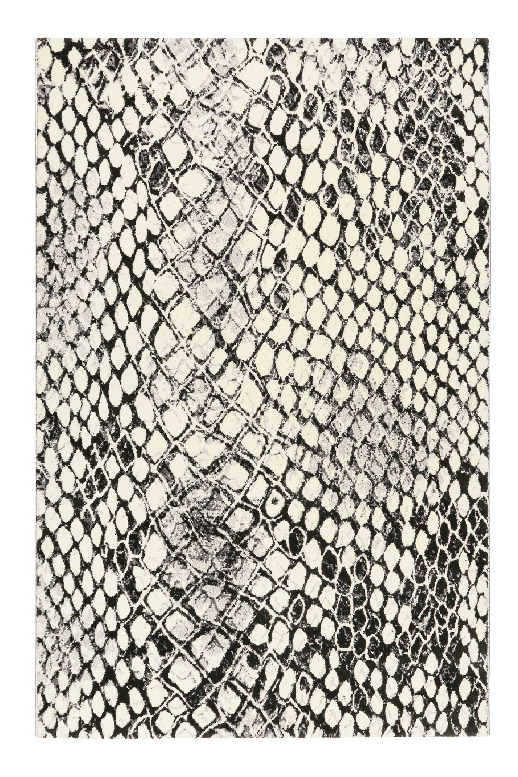Teppich Grau Schwarz Kurzflor » Snake « WECONhome - Ansicht 1