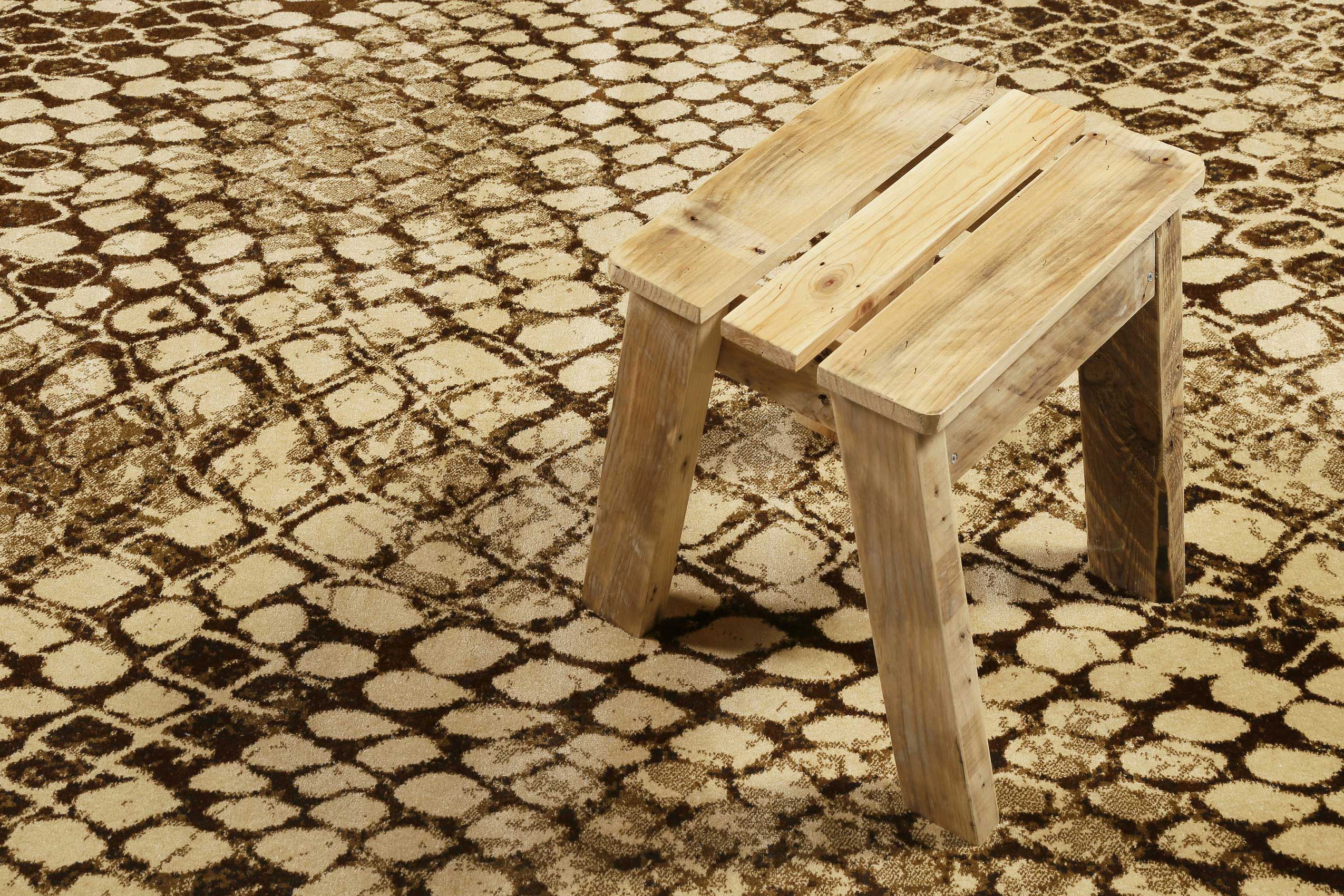 Teppich Beige Braun Kurzflor 