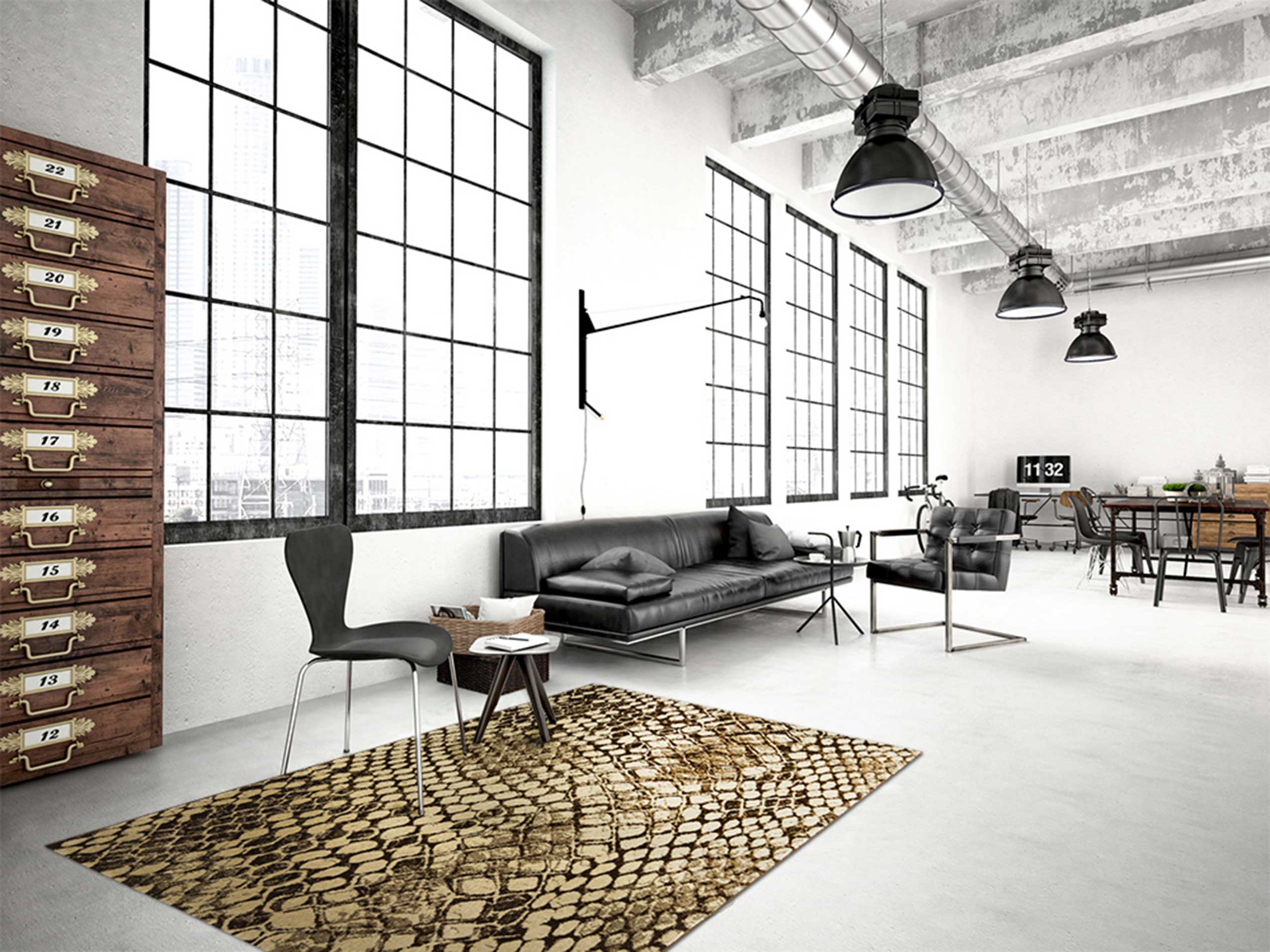 Teppich Beige Braun Kurzflor 