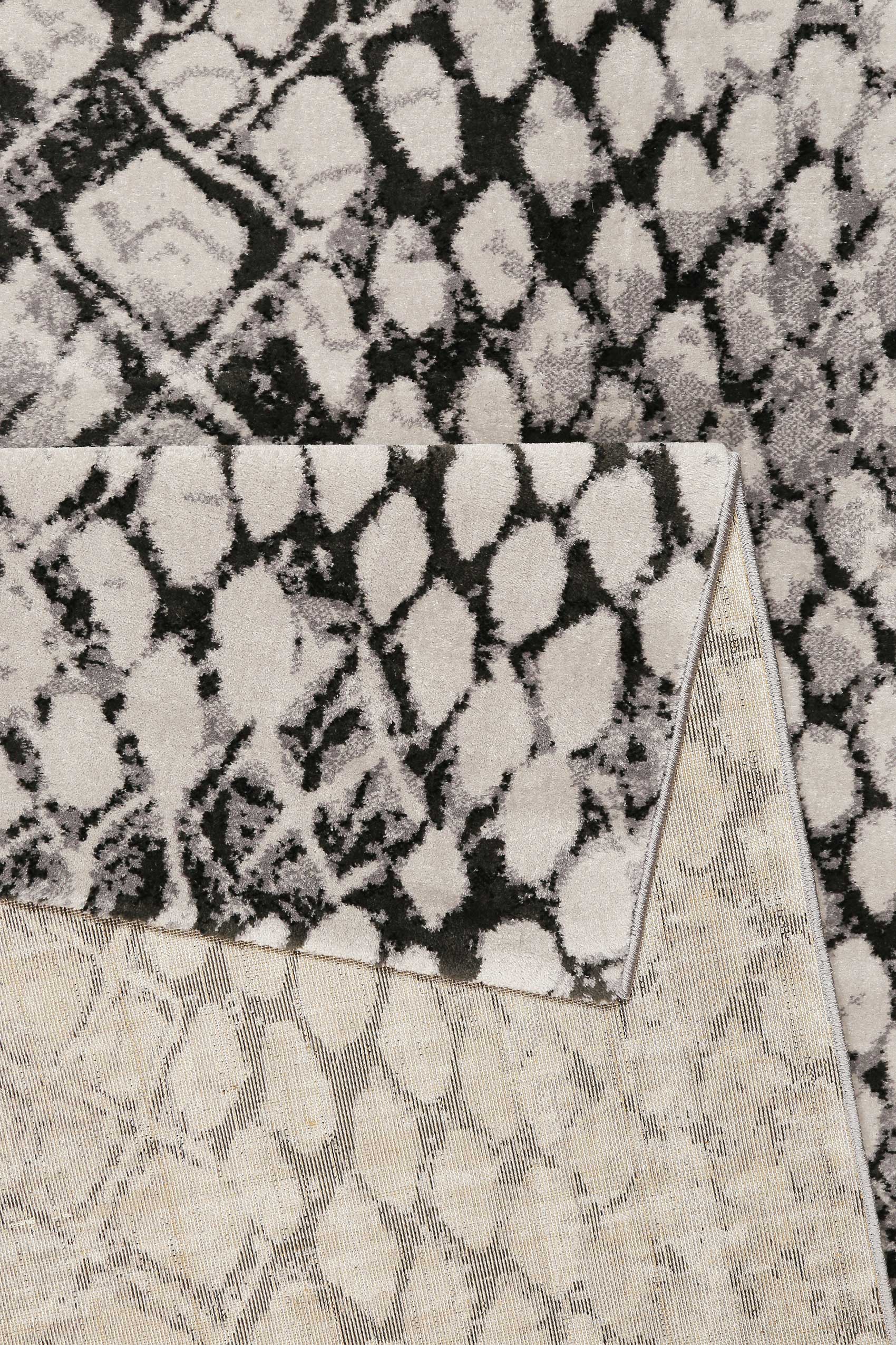 Teppich Grau Silber Kurzflor » Snake « WECONhome - Ansicht 3