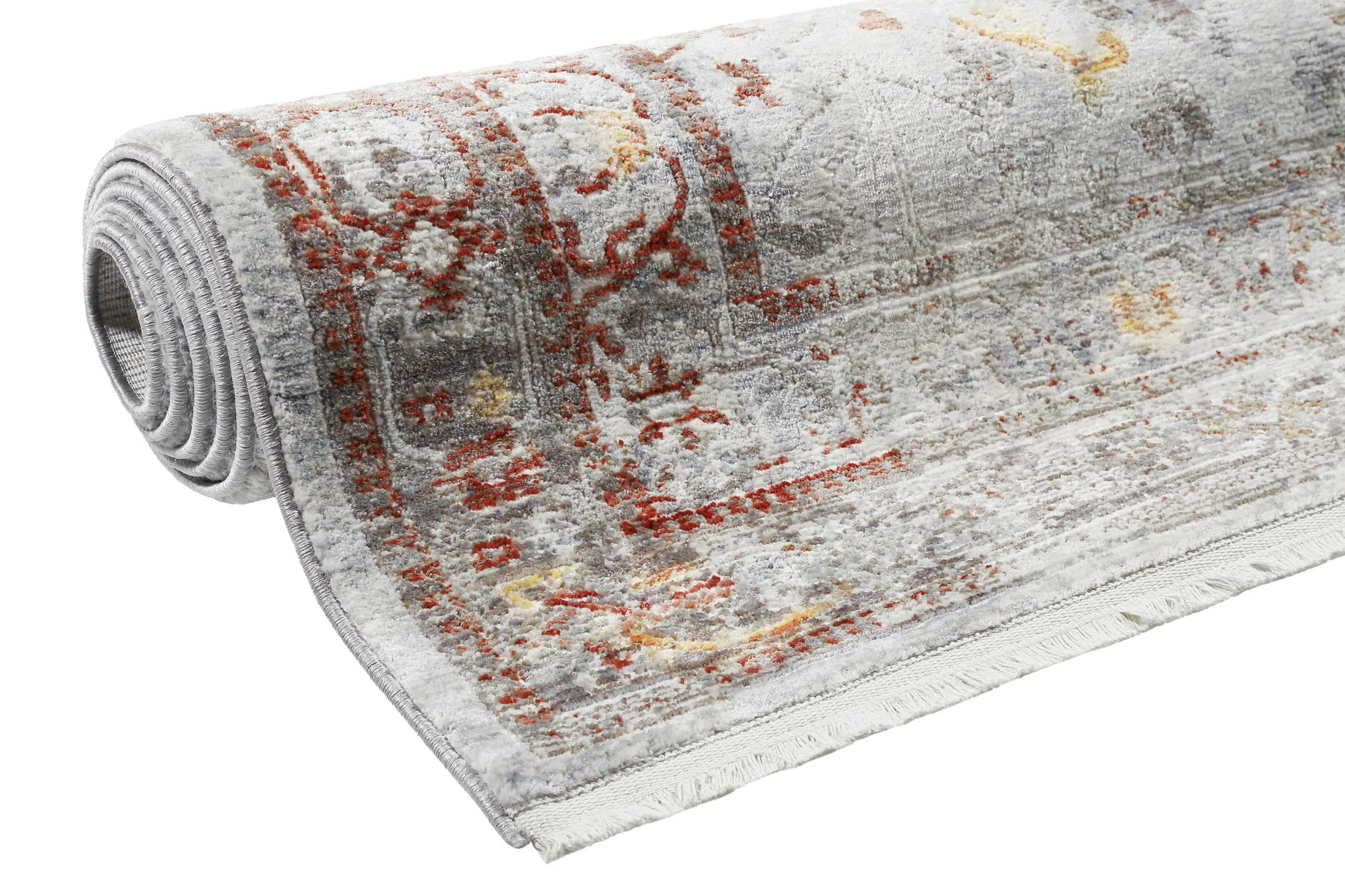 Teppich Beige Multicolor Vintage Kurzflor 