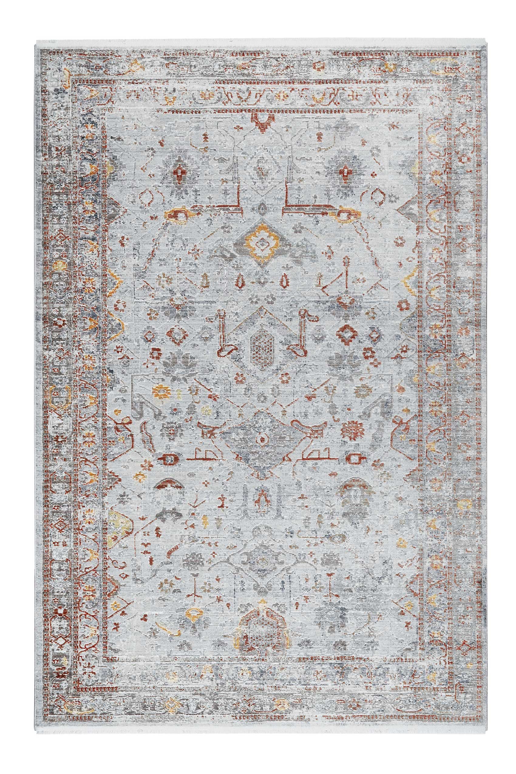 Teppich Beige Multicolor Vintage Kurzflor 