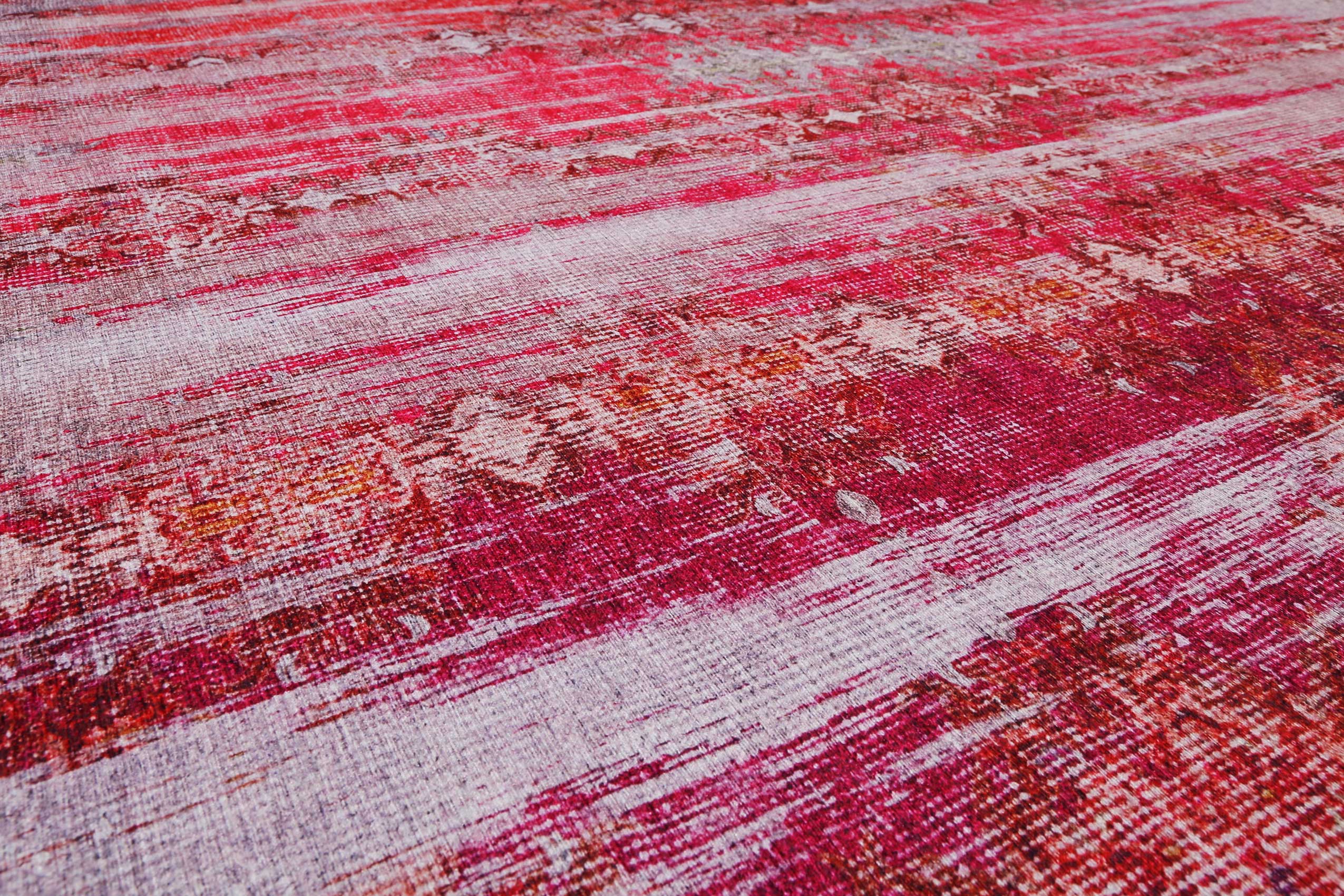 Vintage Teppich Rot Lila Orange Pink 