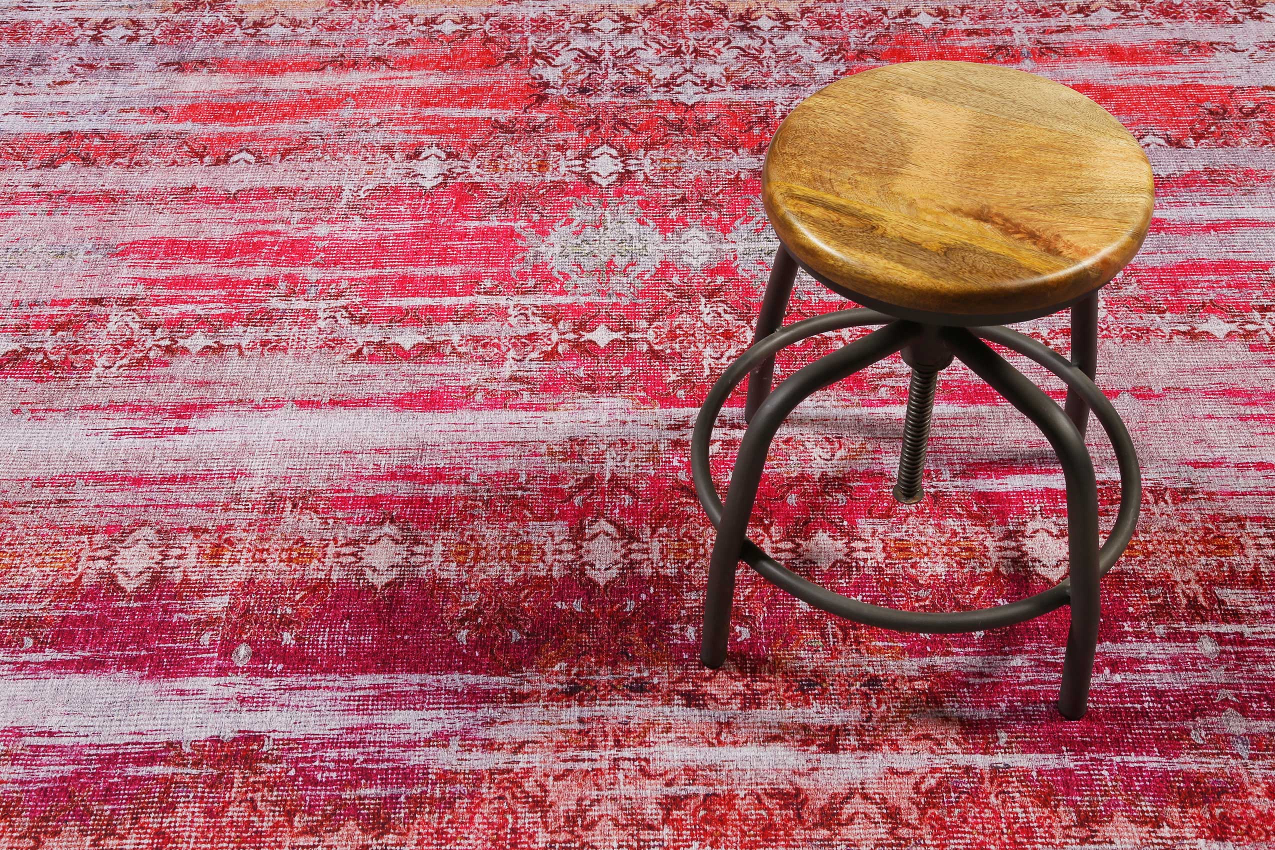 Vintage Teppich Rot Lila Orange Pink 
