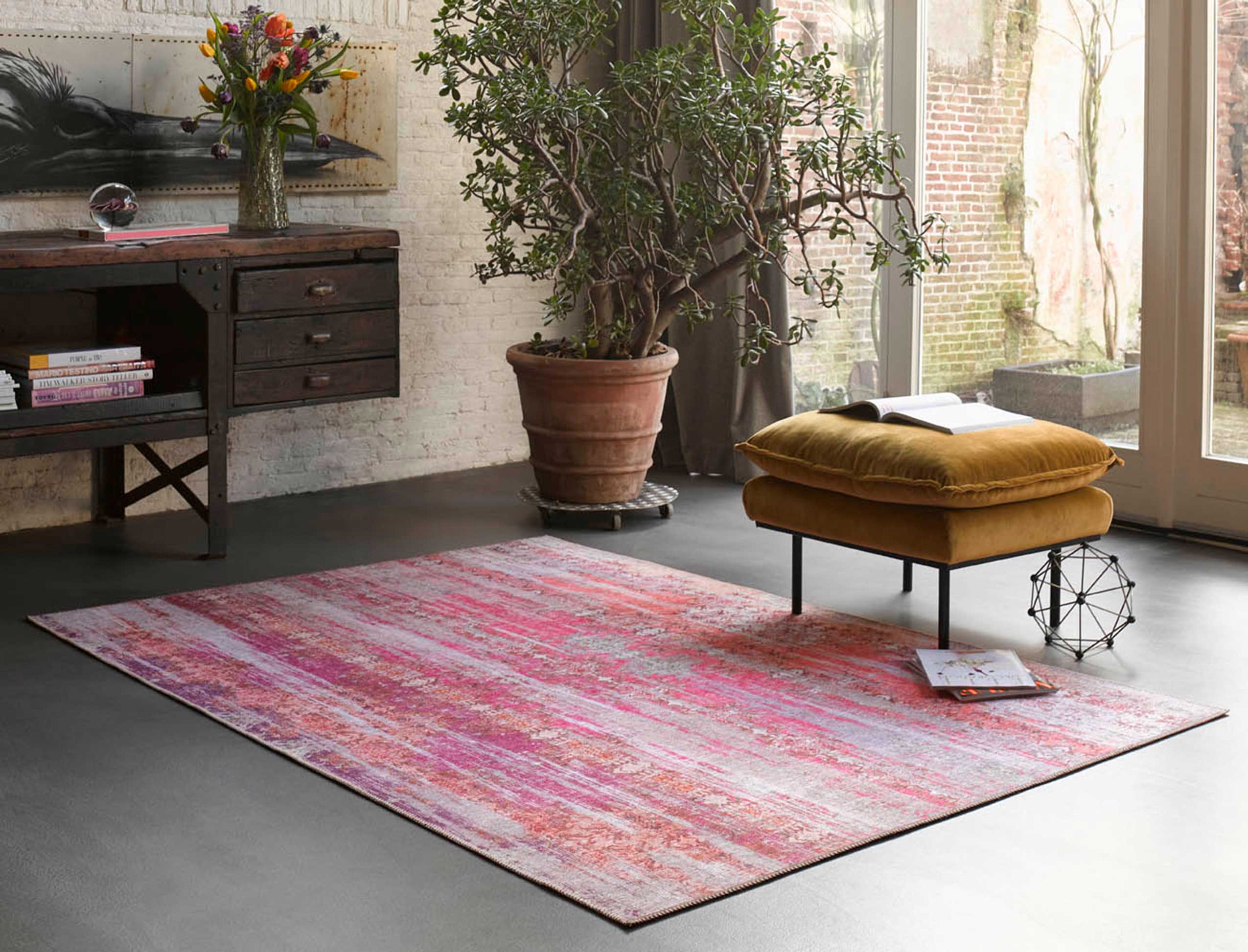 Vintage Teppich Rot Lila Orange Pink » Sunset in Faro « WECONhome - Ansicht 8