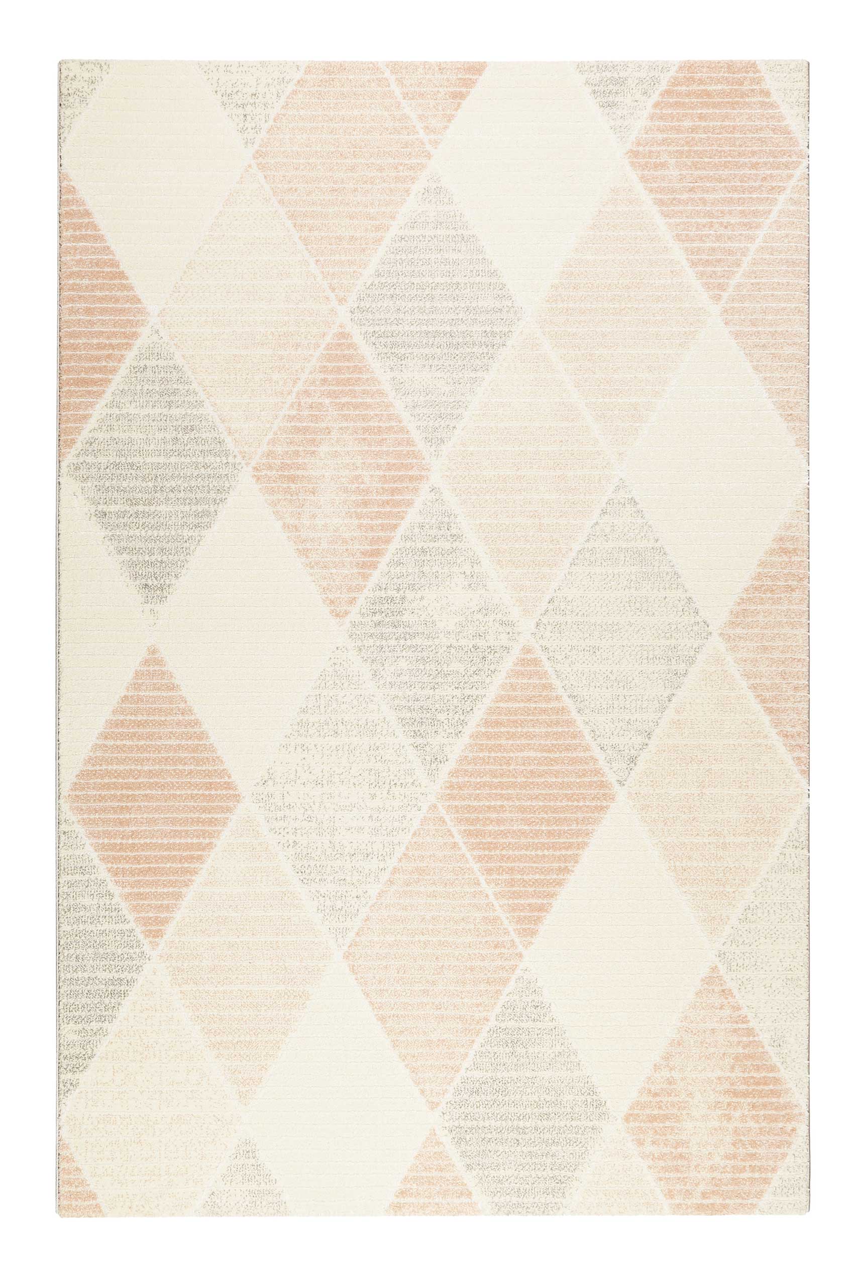 Teppich Rosa Creme Grau Kurzflor » Velvet Mood « WECONhome - Ansicht 1