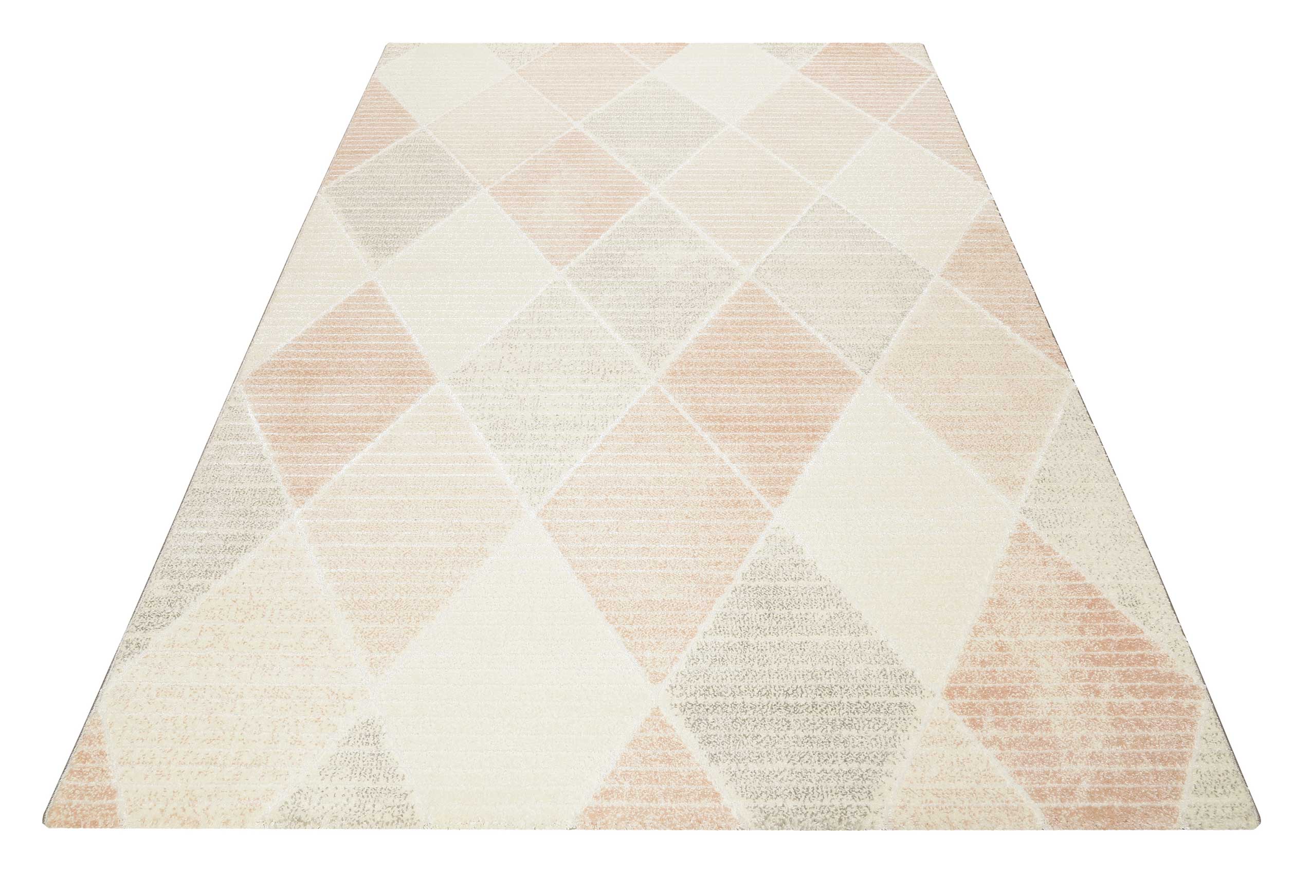Teppich Rosa Creme Grau Kurzflor » Velvet Mood « WECONhome - Ansicht 2