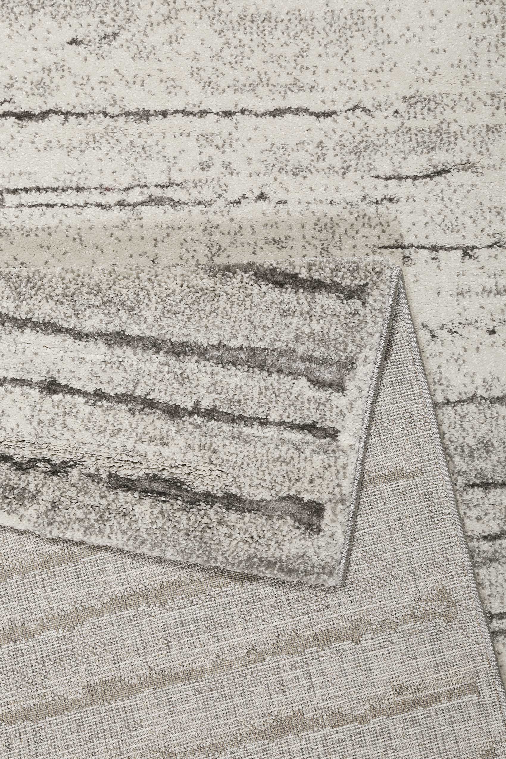 Teppich Grau Creme Weiß Kurzflor » Woodland « WECONhome - Ansicht 3