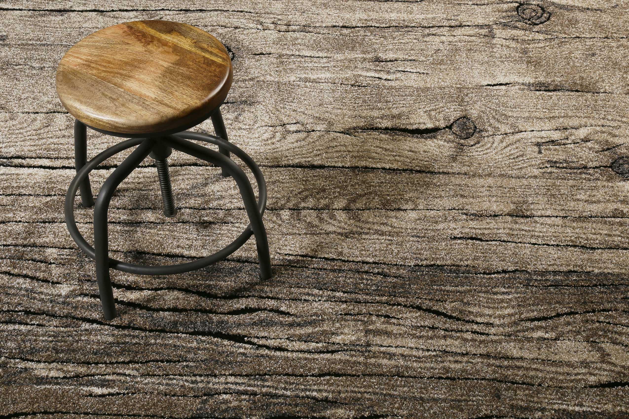 Teppich Holz Braun Kurzflor » Woody « WECONhome - Ansicht 3