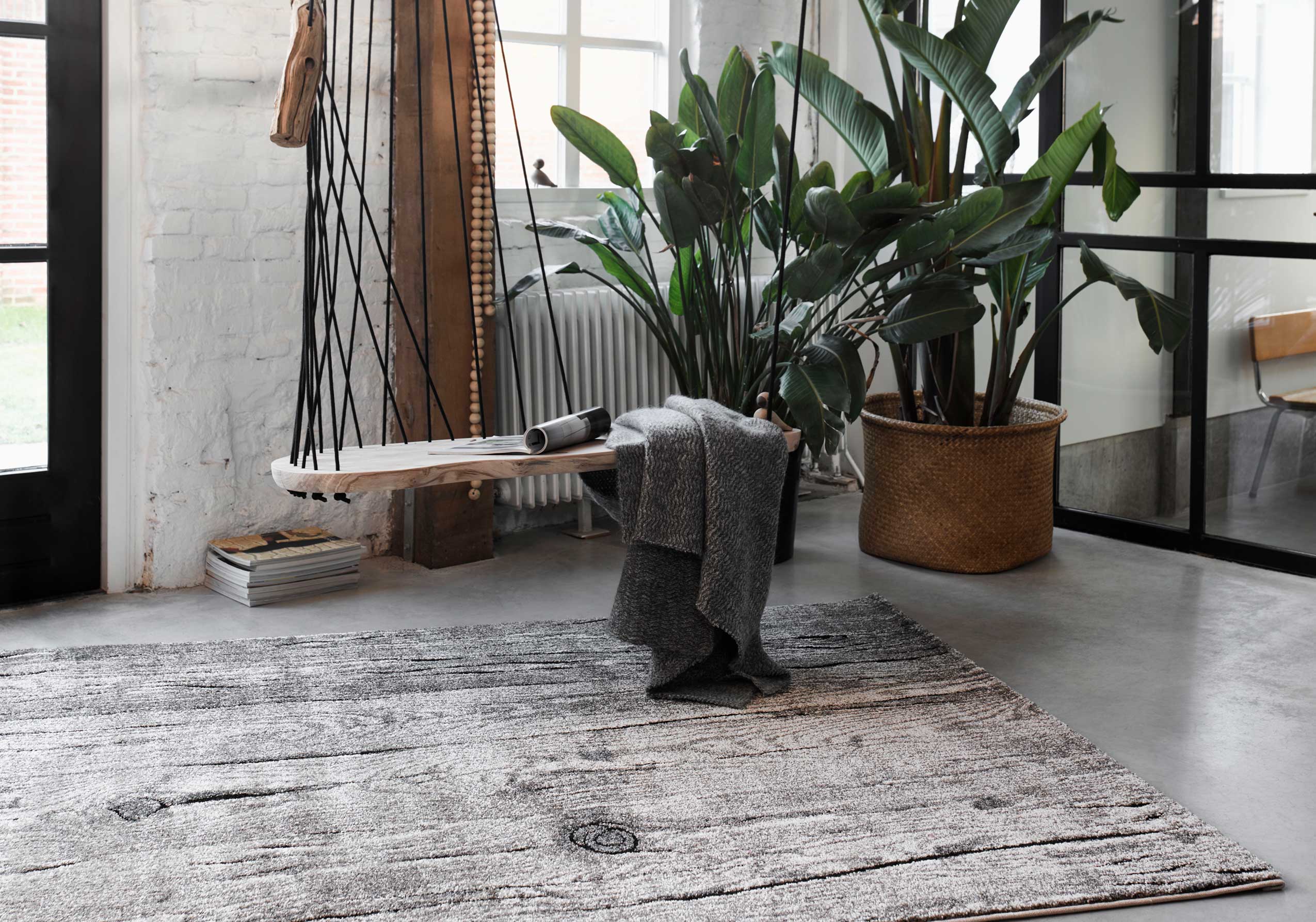 Teppich Holz Braun Kurzflor » Woody « WECONhome - Ansicht 5