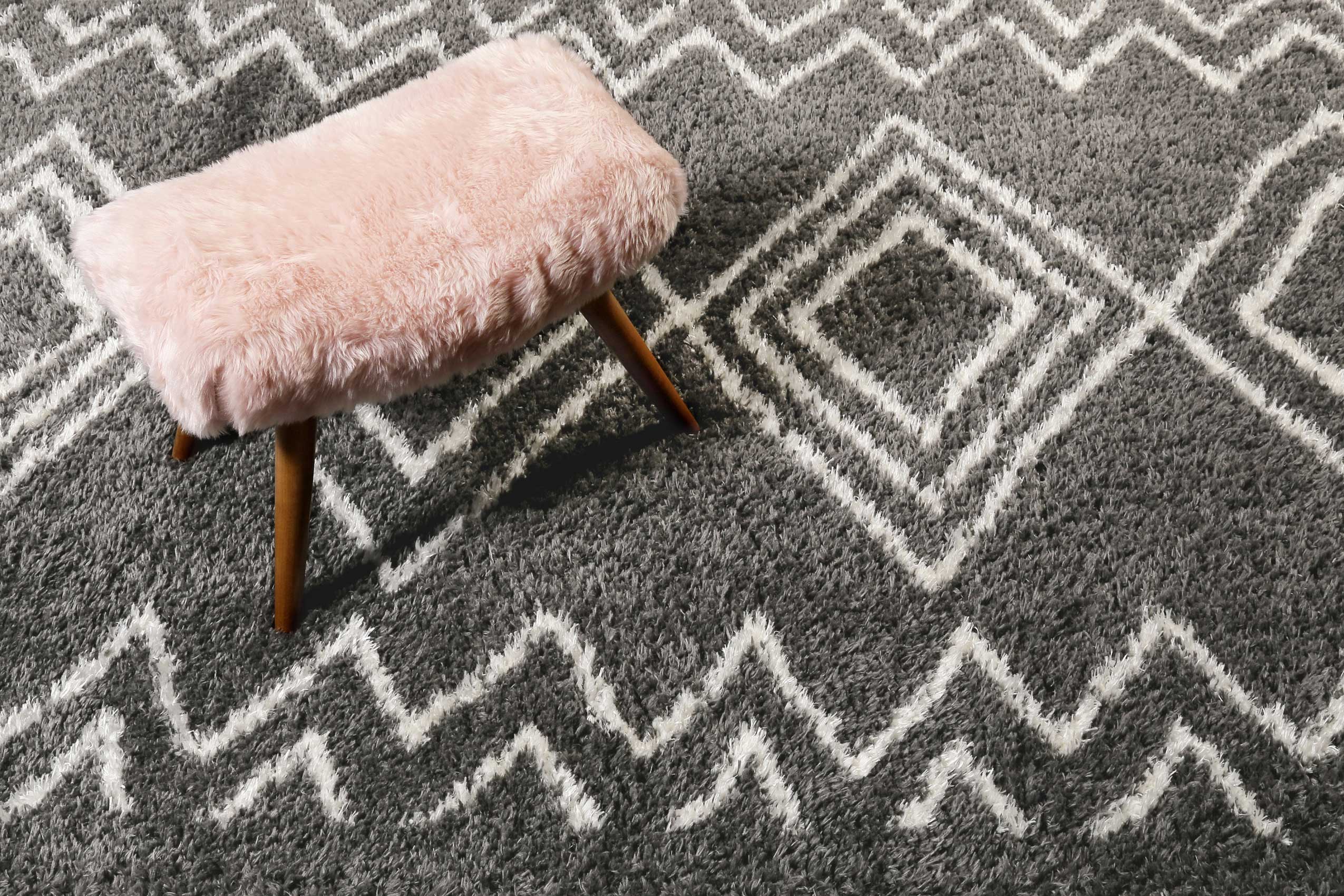 Teppich Grau Hochflor 