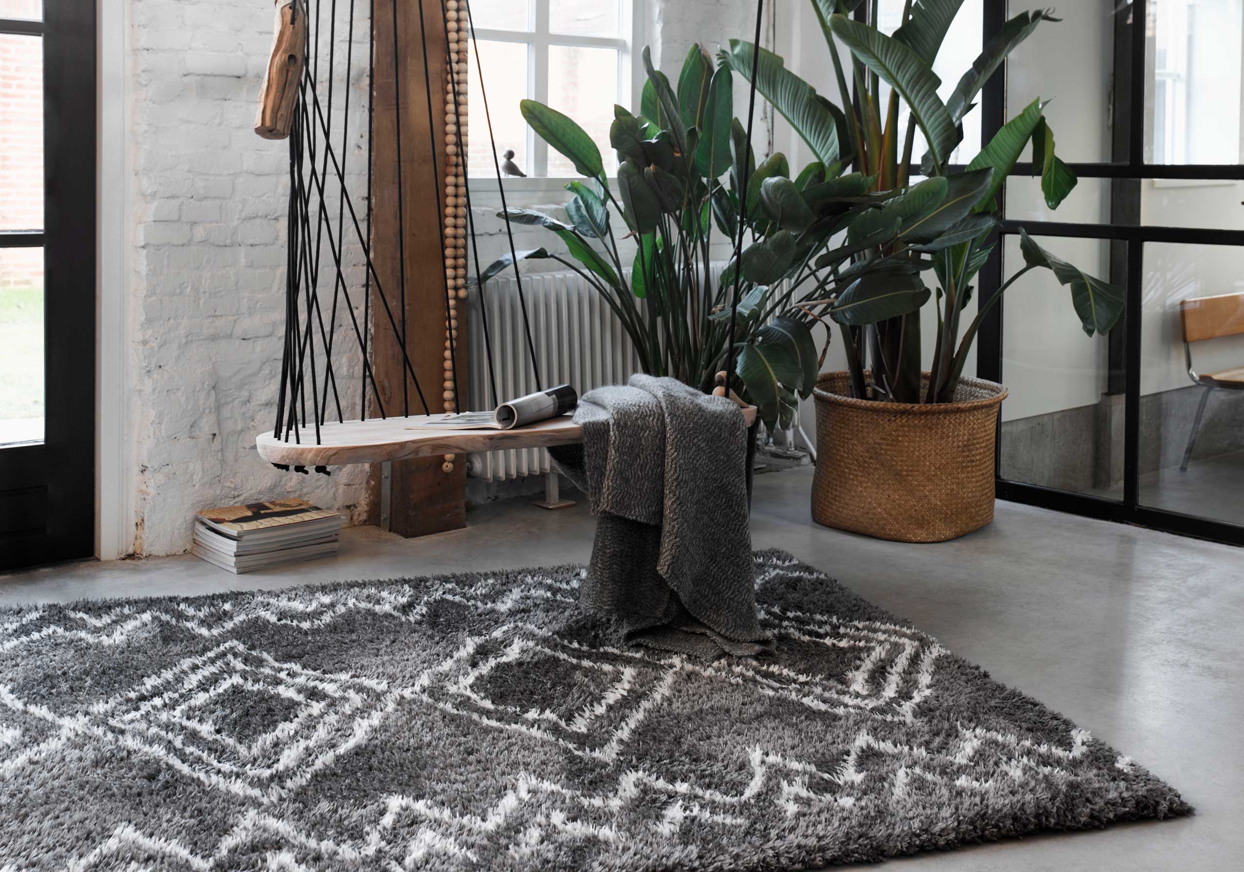 Teppich Grau Hochflor 