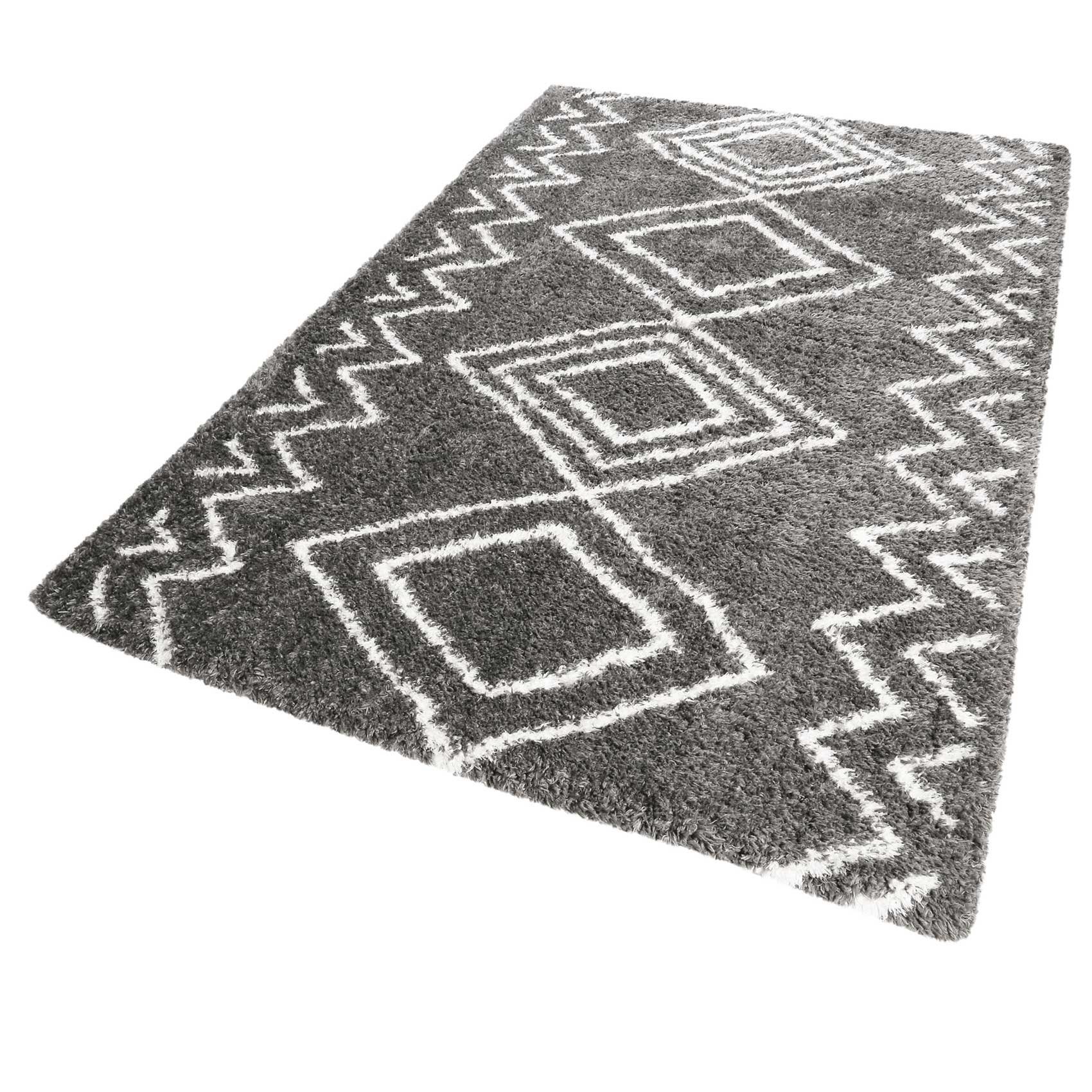 Teppich Grau Hochflor 