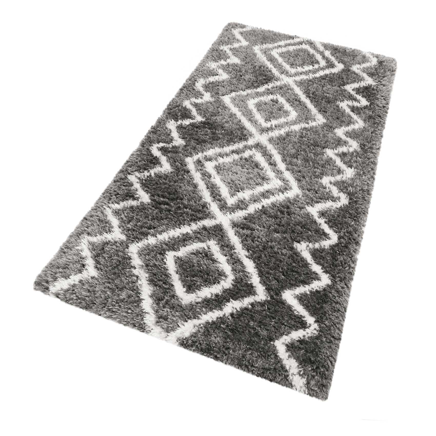 Teppich Grau Hochflor 