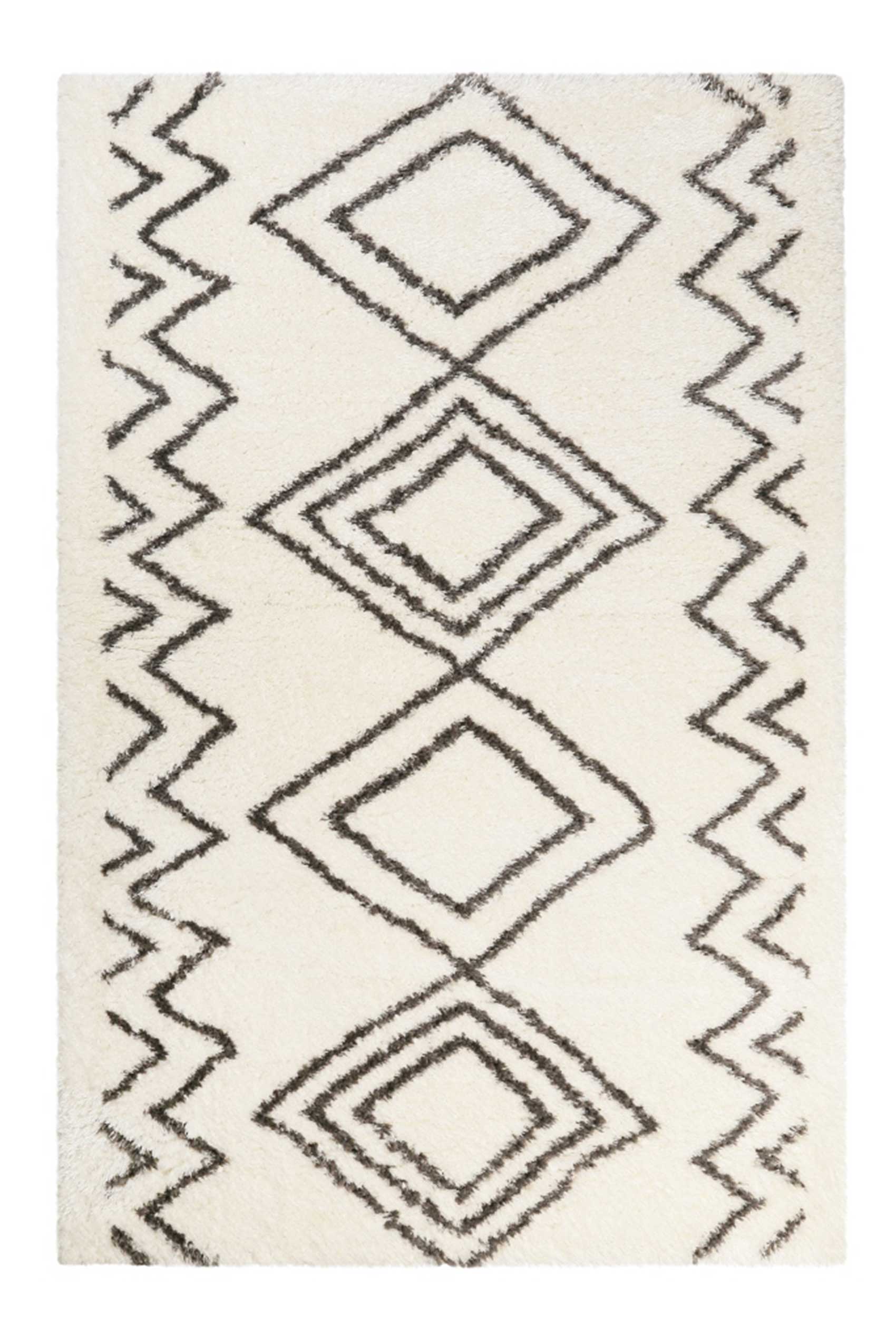 Teppich Weiß Grau Hochflor » Boho&Scandic Yagour « WECONhome - Ansicht 1
