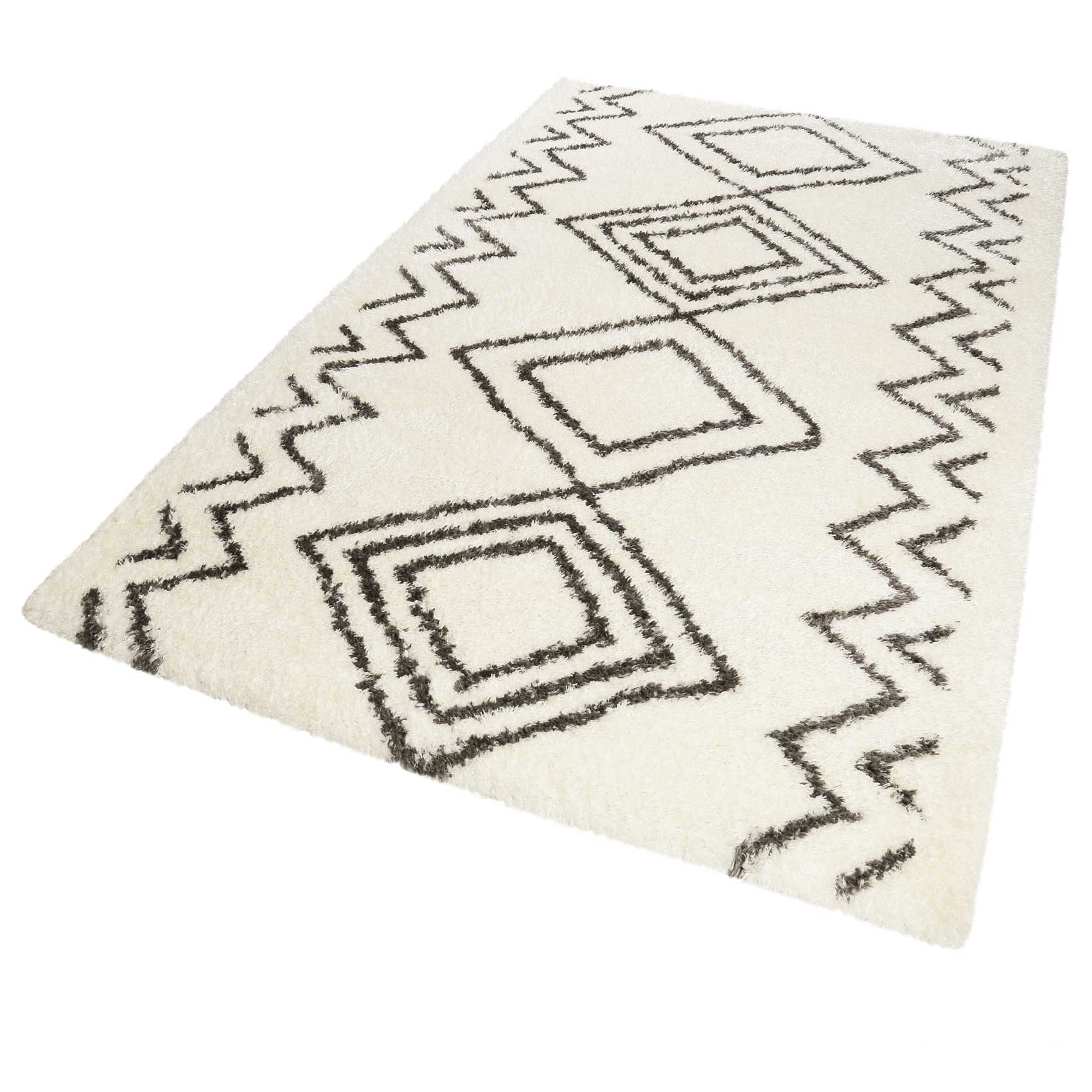 Teppich Weiß Grau Hochflor » Boho&Scandic Yagour « WECONhome - Ansicht 2