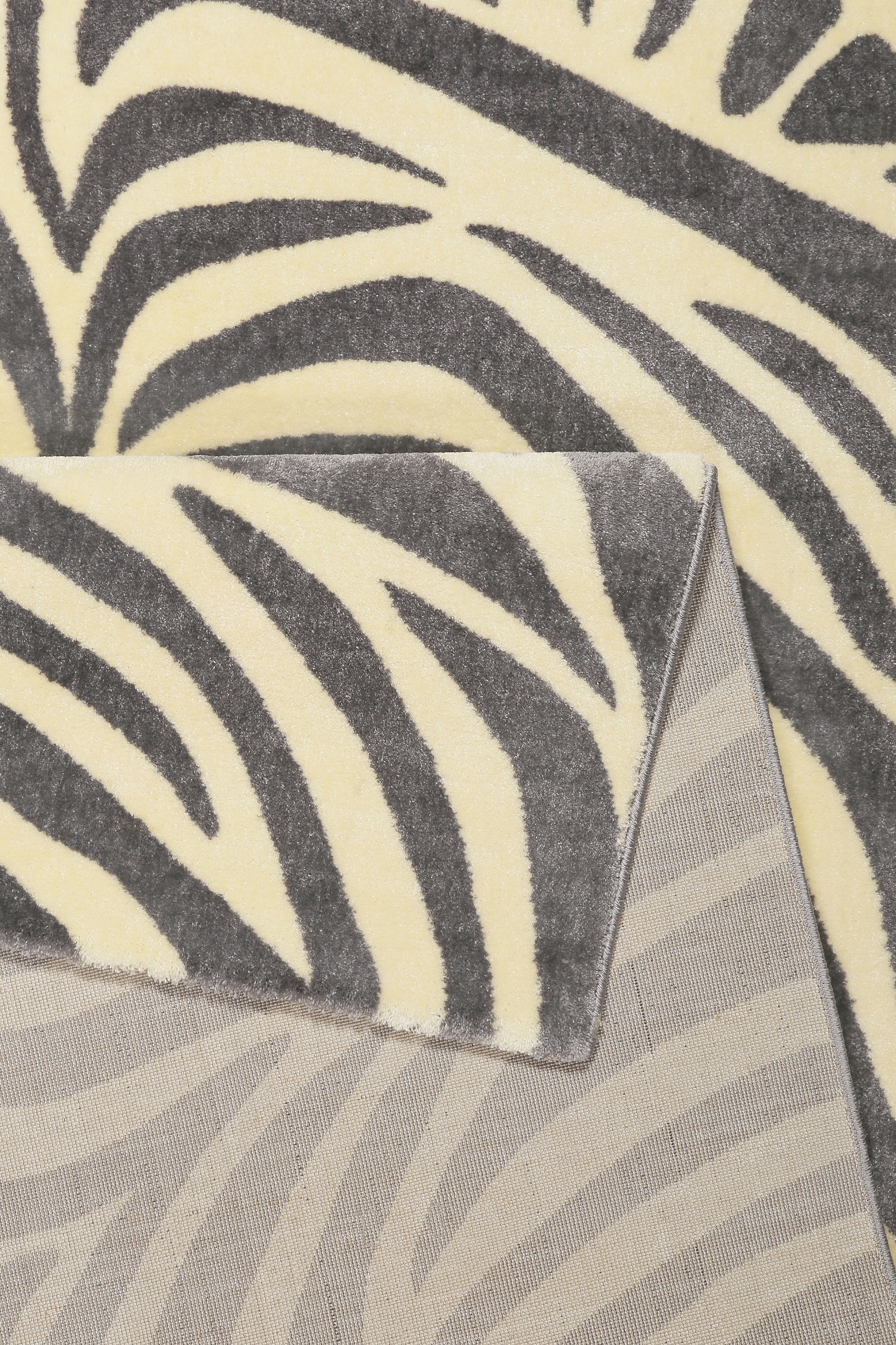 WECONhome Kurzflor Teppich » Zebra « grau creme - Ansicht 3