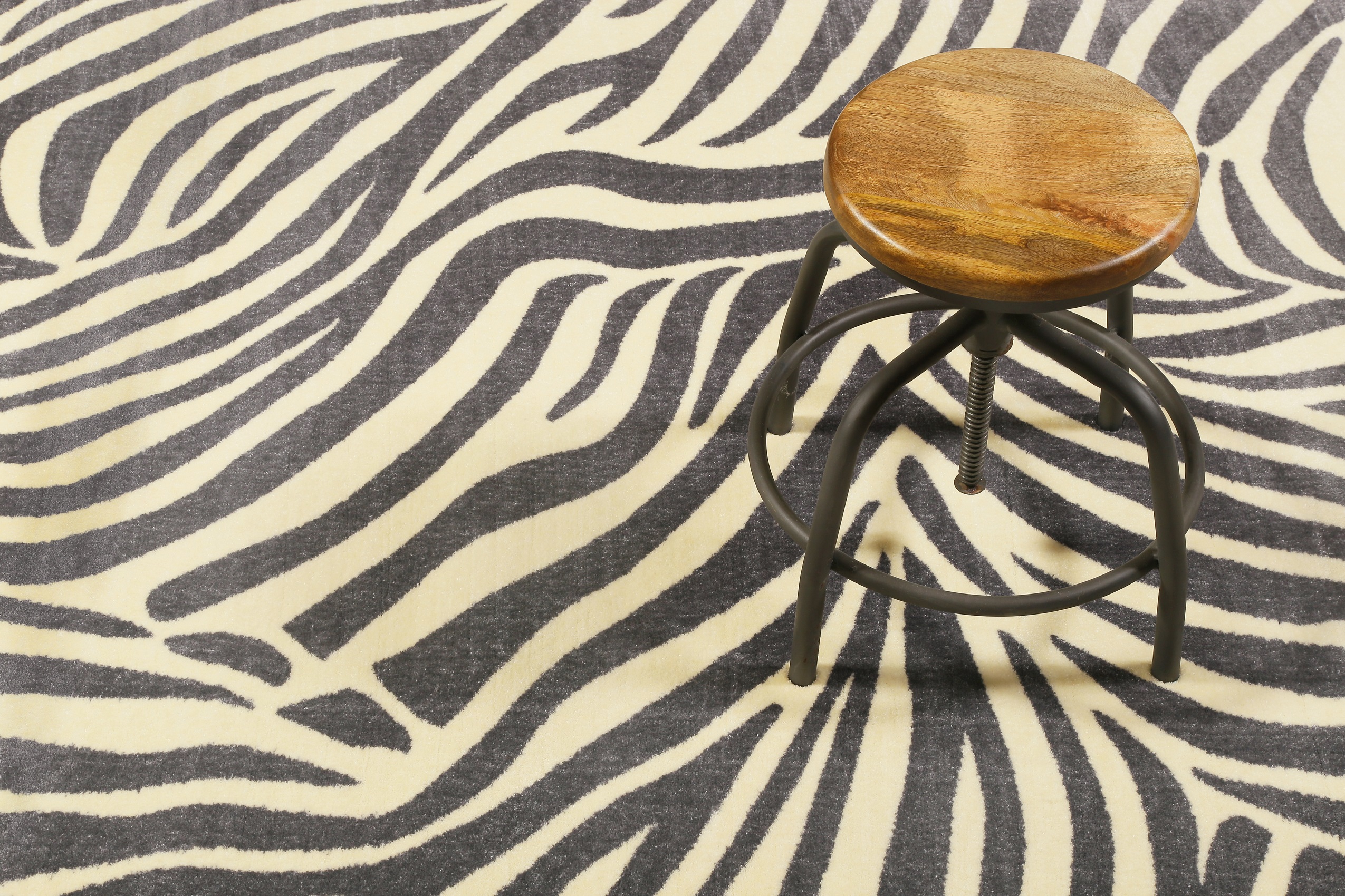 WECONhome Kurzflor Teppich » Zebra « grau creme - Ansicht 6