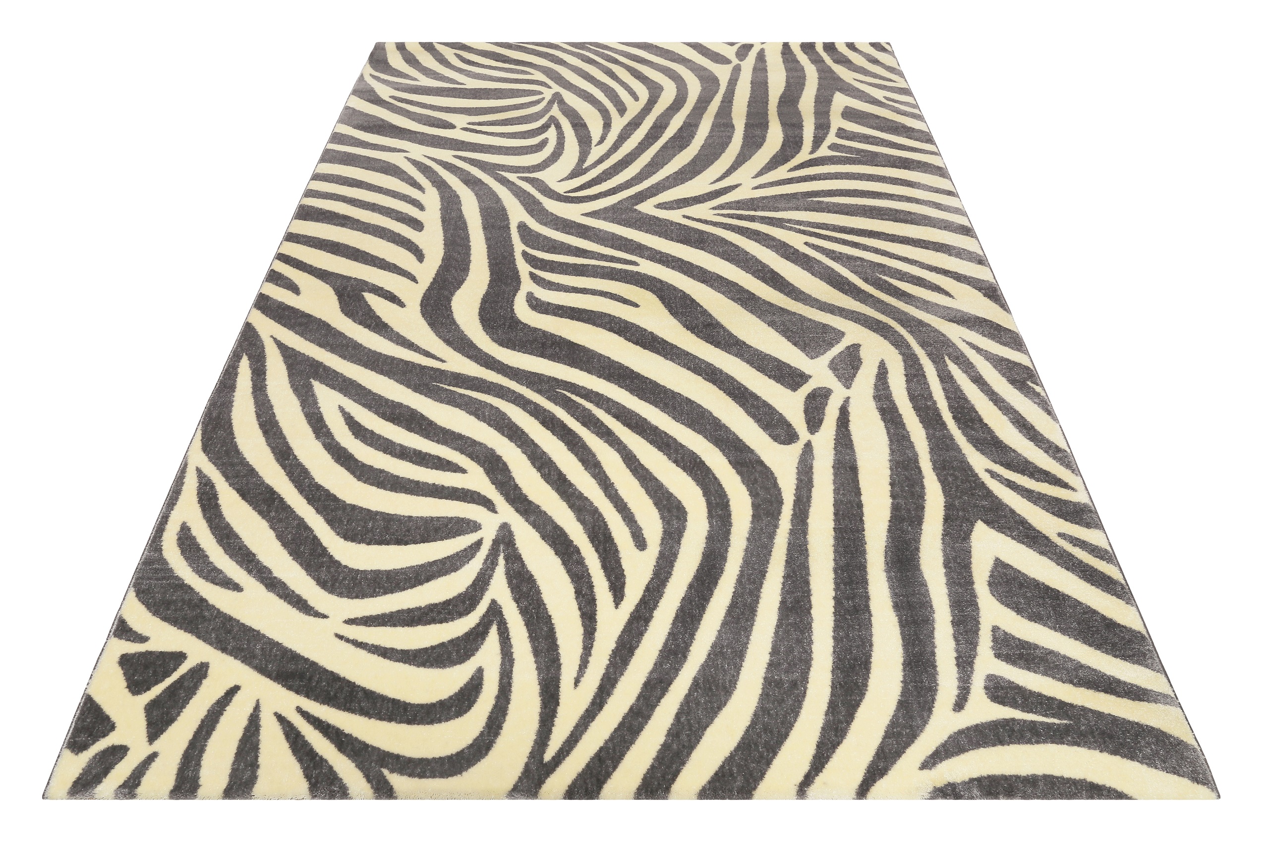 WECONhome Kurzflor Teppich » Zebra « grau creme - Ansicht 2