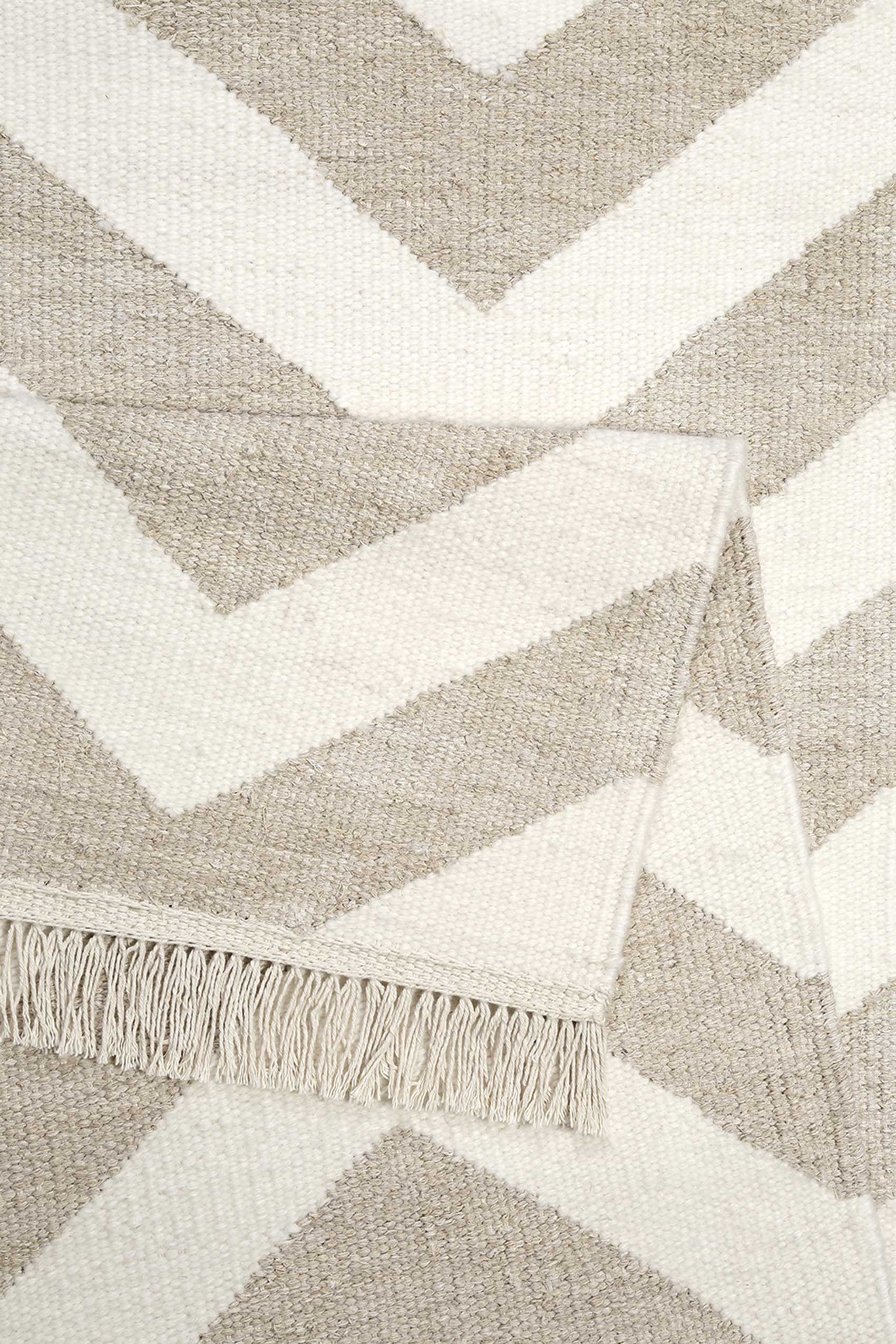 Kelim Teppich Beige aus Naturfaser » Zig-Zag « WECONhome - Ansicht 3